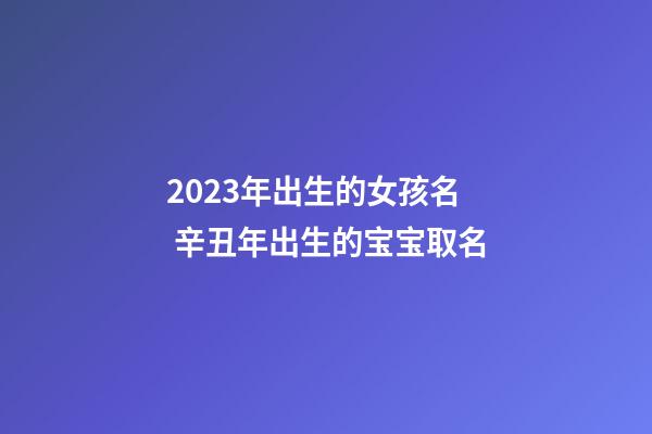 2023年出生的女孩名 辛丑年出生的宝宝取名